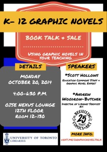 graphic novel talk and sale Oct. 20 4-6:30pm Nexus Lounge OISE