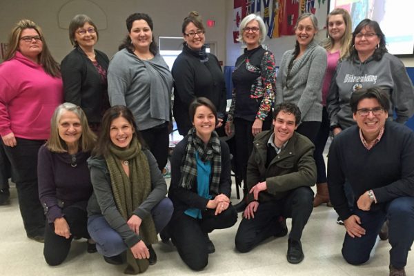 Image of a group of educators from OISE and Curve Lake First Nation School