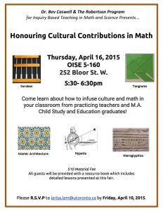 A poster honouring cultural contributions in math