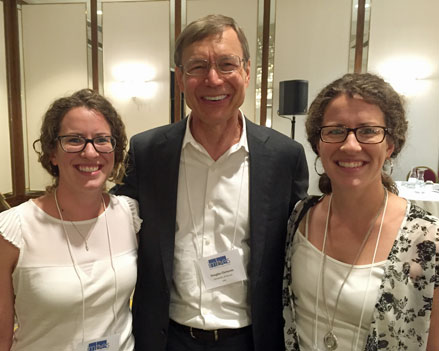 Nicole Thomson and Michelle Cain pictured with Dr. Douglas H. Clements