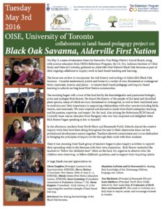 Poster celebrating our visit to the Black Oak Savanna with KPR educators