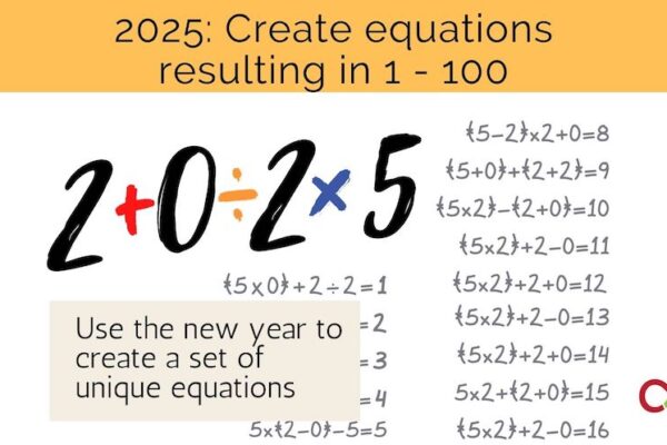 2025: Create equations resulting in 1 – 100